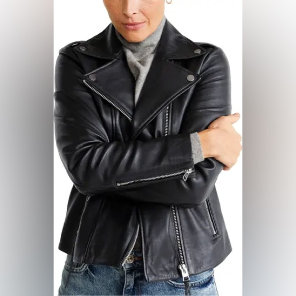MANGO Leather Biker Jacket!